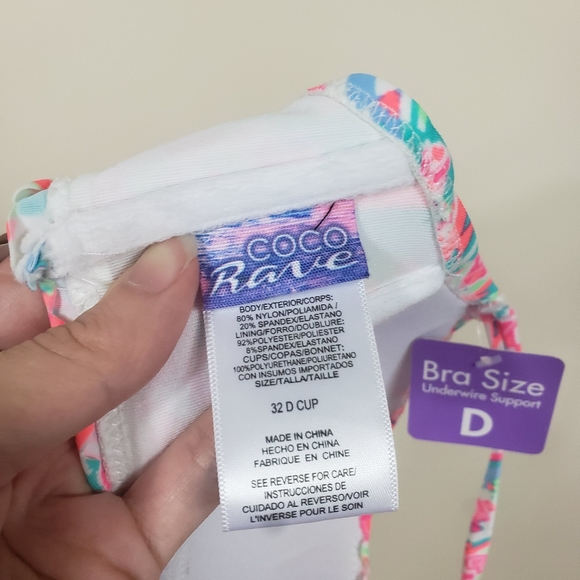 Coco Rave Nixie Bandeau Halter Bikini Top Sz. 32D - Picture 12 of 14